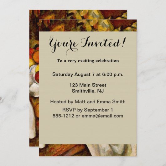 Paul Cezanne Apples Orange Impressionismus Einladung (Vorne/Hinten)