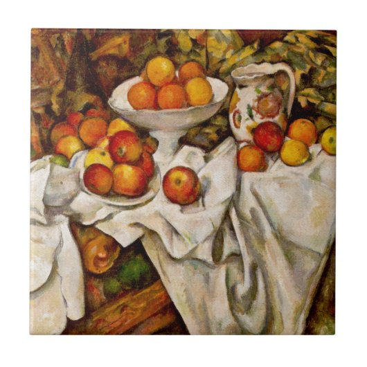 Paul Cezanne Apples Orange Impressionismus Fliese (Vorderseite)