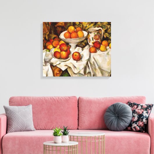 Paul Cezanne Apples Orange Impressionismus Leinwanddruck (Insitu (Wohnzimmer))