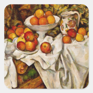 Paul Cezanne Apples Orange Impressionismus Quadratischer Aufkleber