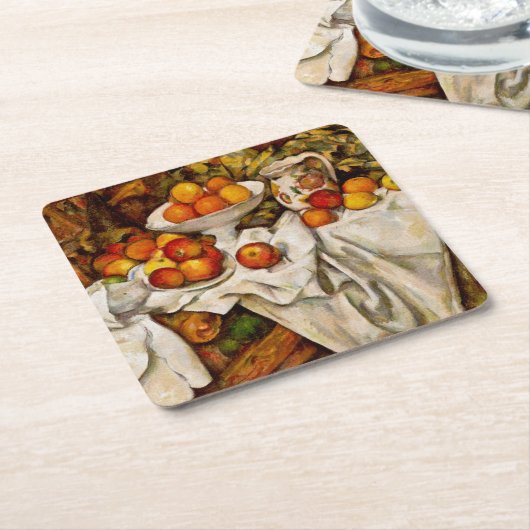 Paul Cezanne Apples Orange Impressionismus Rechteckiger Pappuntersetzer (angewinkelt)
