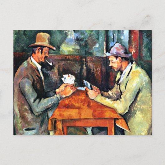 Paul Cezanne art: Die Kartenspieler (zwei) Postkarte (Vorderseite)