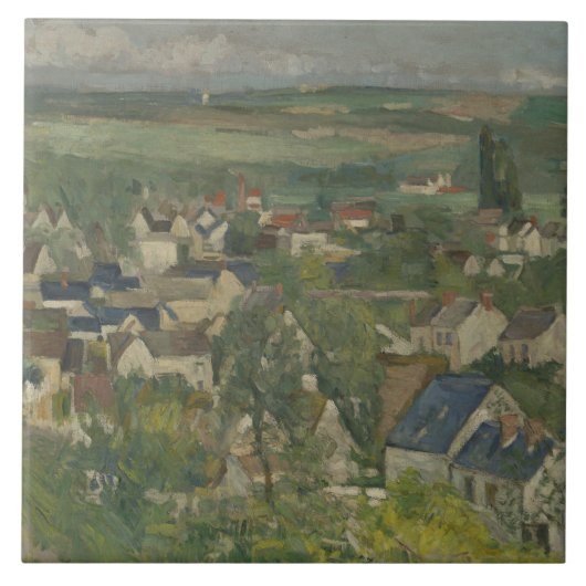 Paul Cezanne - Auvers, Panoramasicht Fliese (Vorderseite)