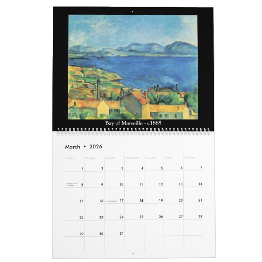 Paul Cezanne Band 6 Kalender (Mär 2026)
