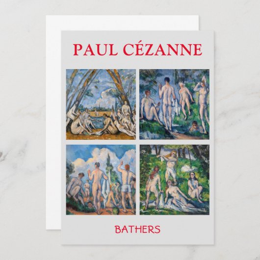 Paul Cezanne - Bathers Masterpiece Selection Dankeskarte (Vorne/Hinten)