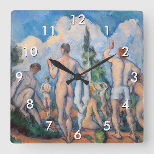 Paul Cezanne - Bathers Quadratische Wanduhr