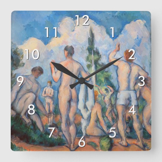 Paul Cezanne - Bathers Quadratische Wanduhr (Vorderseite)