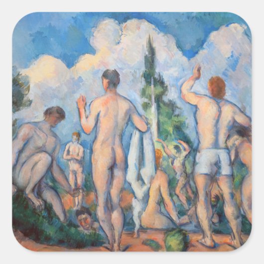 Paul Cezanne - Bathers Quadratischer Aufkleber (Vorderseite)