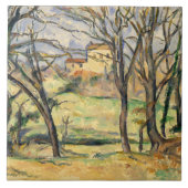 Paul Cezanne - Bäume und Häuser Fliese (Vorderseite)