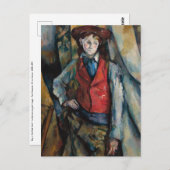 Paul Cezanne - Boy in the Red Vest Postcard Postkarte (Vorne/Hinten)