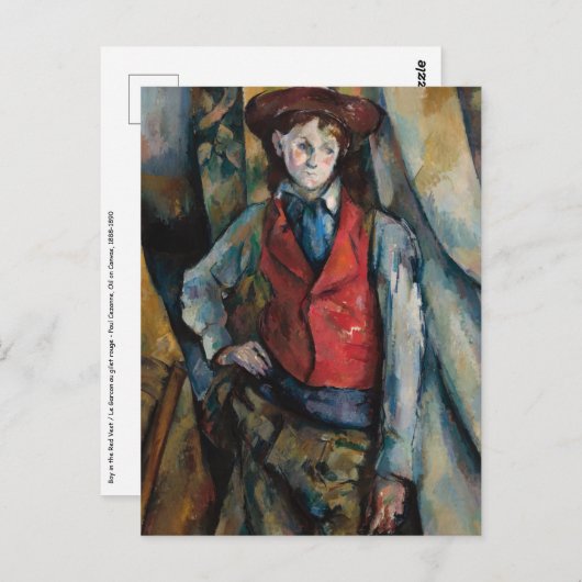Paul Cezanne - Boy in the Red Vest Postcard Postkarte (Vorne/Hinten)