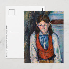 Paul Cezanne - Boy in the Red Vest Postcard Postkarte