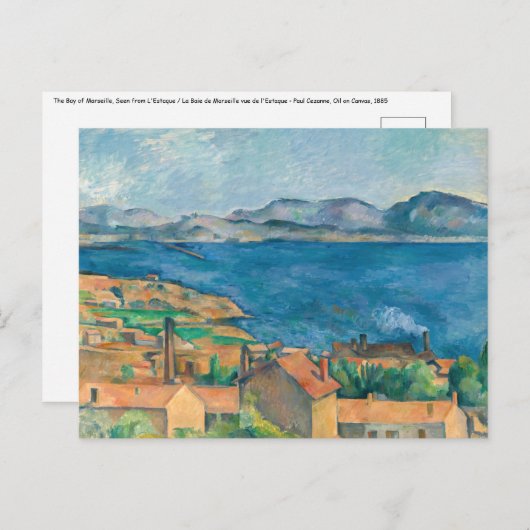 Paul Cezanne - Bucht von Marseille, von Estaque au Postkarte (Vorne/Hinten)