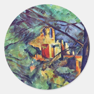 Paul Cezanne - Chateau Noir Das schwarze Schloss Runder Aufkleber