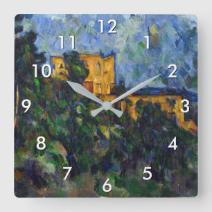 Paul Cezanne - Chateau Noir Quadratische Wanduhr