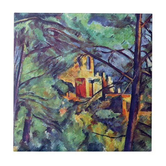 Paul Cezanne - Chateau Noir The Black Manor Fliese (Vorderseite)