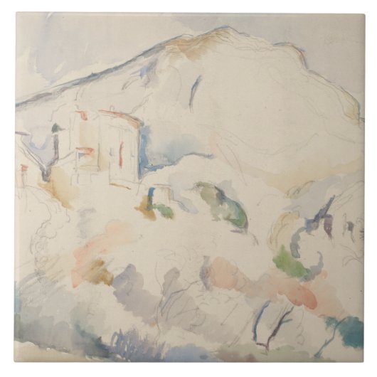 Paul Cezanne-Chateau Noir und Mont Sainte-Victoire Fliese (Vorderseite)