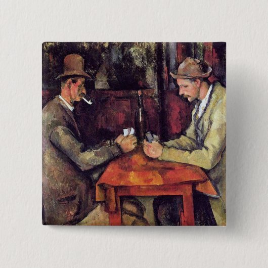 Paul Cezanne - Das Kartenspiel Kunstmalerei Button (Vorderseite)