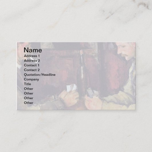 Paul Cezanne - Das Kartenspiel Kunstmalerei Visitenkarte (Vorderseite)