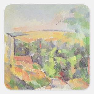 Paul Cezanne Das Straßenbend, 1900-1906 Quadratischer Aufkleber