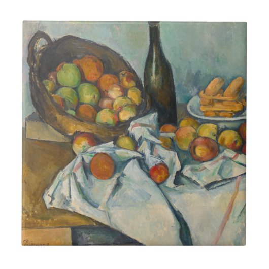 Paul Cezanne - Der Apfelkorb Fliese (Vorderseite)