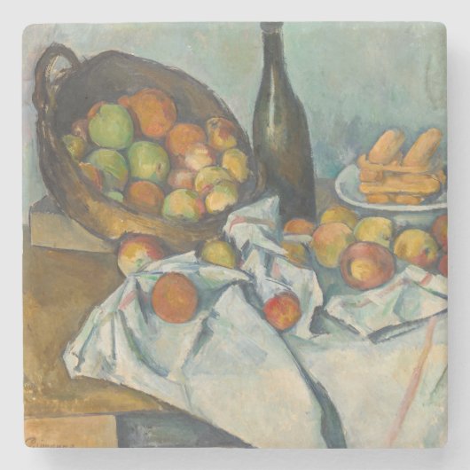 Paul Cezanne - Der Apfelkorb Steinuntersetzer (Vorderseite)