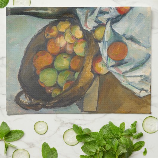Paul Cezanne - Der Korb der Äpfel Geschirrtuch (Gefaltet)