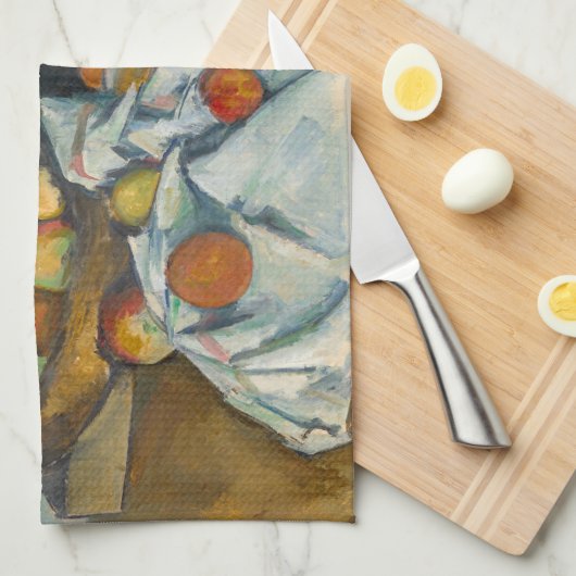 Paul Cezanne - Der Korb der Äpfel Geschirrtuch (Viertel Falte)