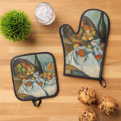 Paul Cezanne - Der Korb der Äpfel Ofenhandschuh & Topflappen-Set (Oben Unten)