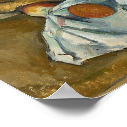 Paul Cezanne - Der Korb der Äpfel Poster (Ecke)