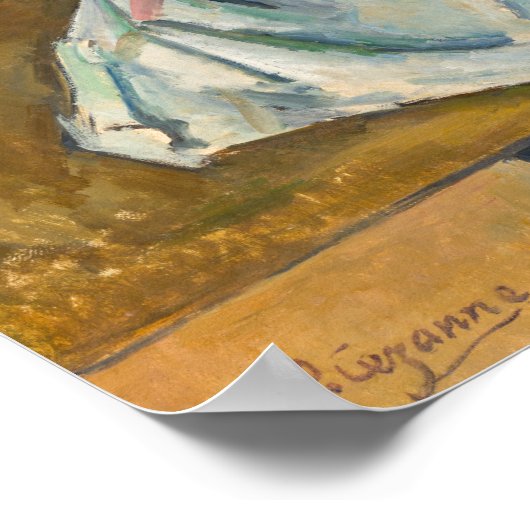 Paul Cezanne - Der Korb der Äpfel Poster (Ecke)