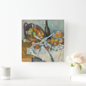 Paul Cezanne - Der Korb der Äpfel Quadratische Wanduhr (Zuhause)