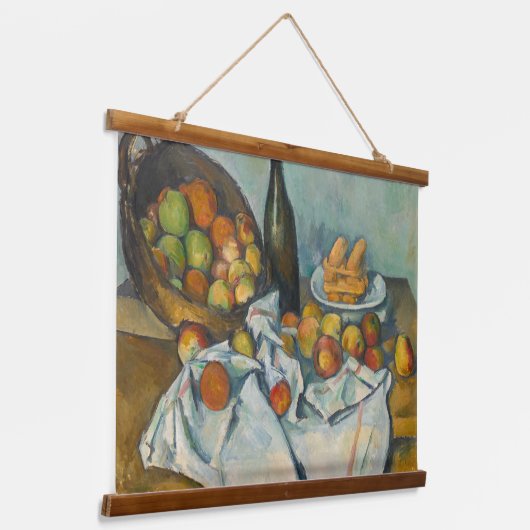Paul Cezanne - Der Korb der Äpfel Wandteppich Mit Holzrahmen (Gewinkelt)