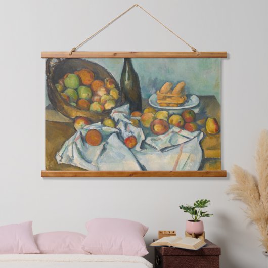 Paul Cezanne - Der Korb der Äpfel Wandteppich Mit Holzrahmen (Schlafzimmer)