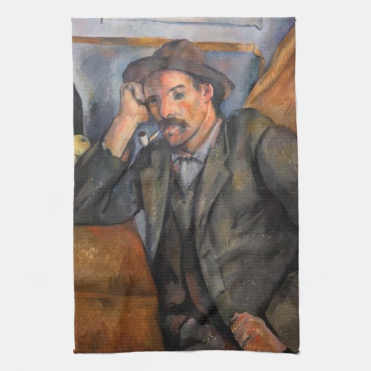 Paul Cezanne - Der Raucher Geschirrtuch (Vertikal)