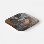 Paul Cezanne - Der Raucher Pappteller (Gewinkelt)