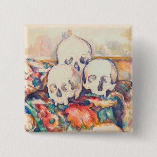 Paul Cezanne - Die drei Totenkopf-Aquarell Button