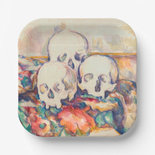 Paul Cezanne - Die drei Totenkopf-Aquarell Pappteller