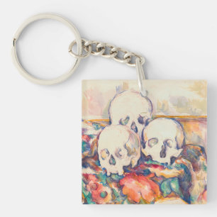 Paul Cezanne - Die drei Totenkopf-Aquarell Schlüsselanhänger