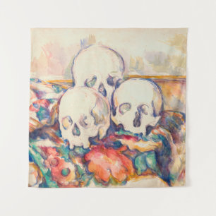 Paul Cezanne - Die drei Totenkopf-Aquarell Wandteppich