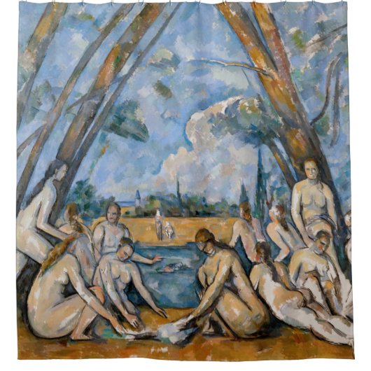 Paul Cezanne - Die großen Bathers Duschvorhang (Vorderseite)
