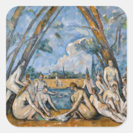 Paul Cezanne - Die großen Bathers Quadratischer Aufkleber
