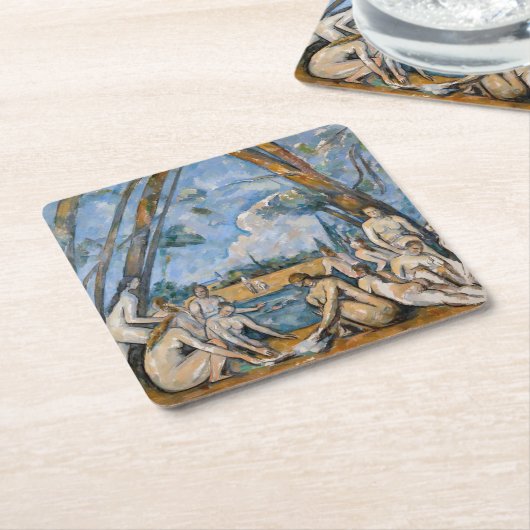 Paul Cezanne - Die großen Bathers Rechteckiger Pappuntersetzer (angewinkelt)