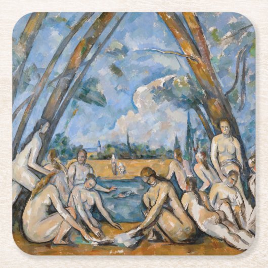 Paul Cezanne - Die großen Bathers Rechteckiger Pappuntersetzer (Vorderseite)