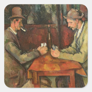 Paul Cezanne   die Kartenspieler, 1893-96 Quadratischer Aufkleber