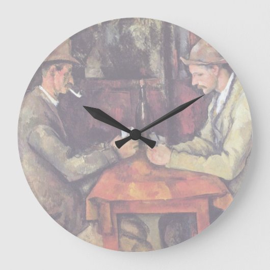 Paul Cezanne - die Kartenspieler-Kunst-Malerei Große Wanduhr (Vorderseite)