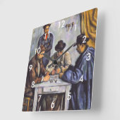 Paul Cezanne - Die Kartenspieler Quadratische Wanduhr (Winkel)