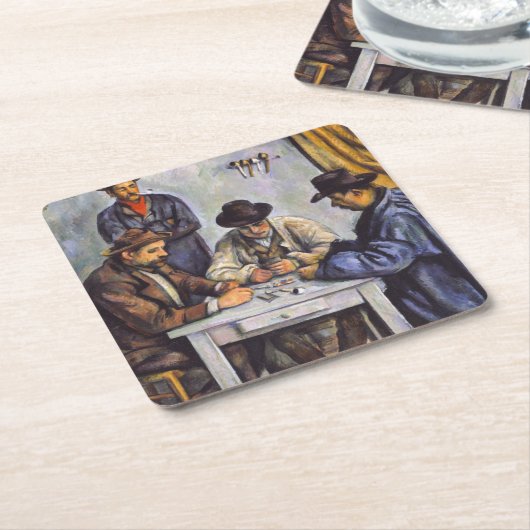 Paul Cezanne - Die Kartenspieler Rechteckiger Pappuntersetzer (angewinkelt)