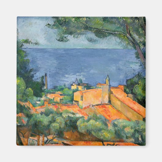 Paul Cezanne - Estaque mit roten Dächern Magnet (Vorne)