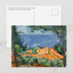 Paul Cezanne - Estaque mit roten Dächern Postkarte